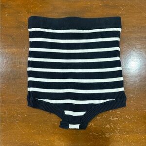 Valentino Navy and White Striped Shorts